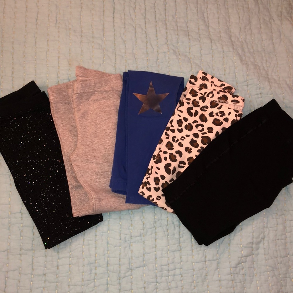 6 pair of little girls leggings: 4 and 4T - Picture 1 of 6